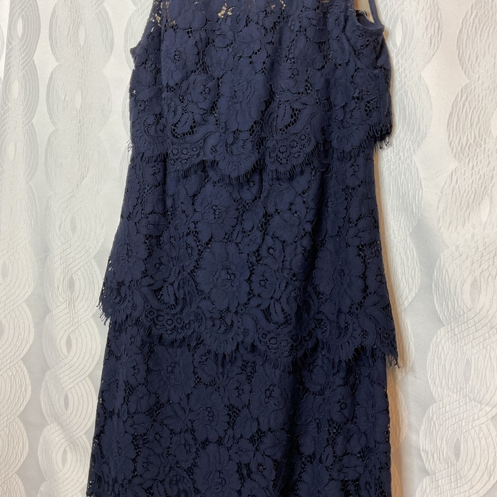 Lauren Ralph Lauren navy lace dress 6 - Picture 3 of 11